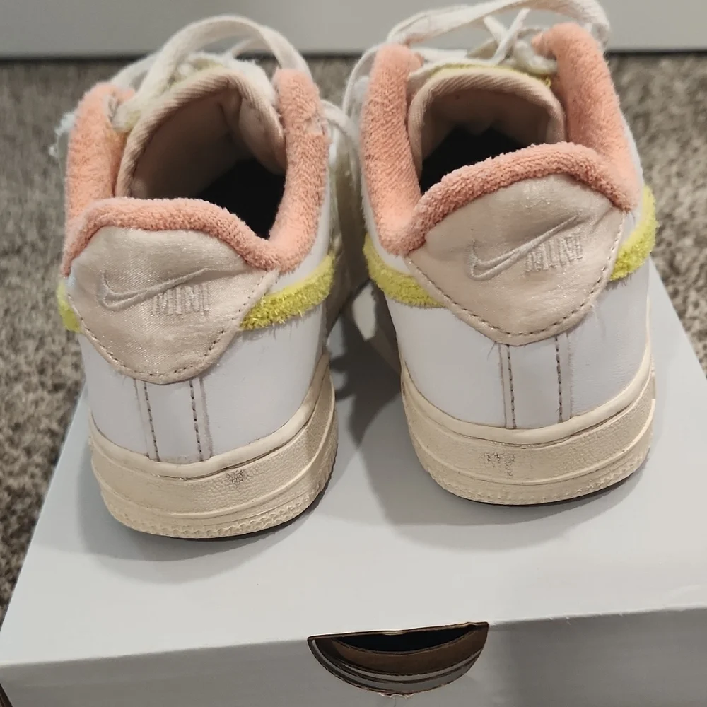 Nike Force 1 LV8 PS White and Yellow Sneakers